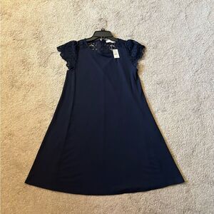 Women's Lace-Sleeve Loft Dress Small Petite